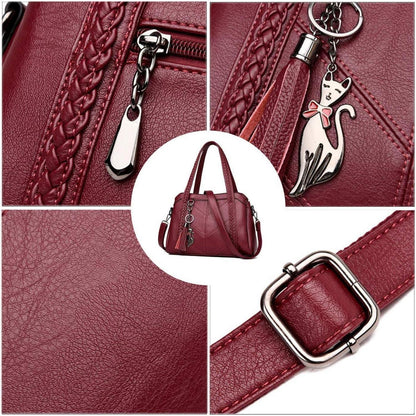 Damen Hobo Schultertasche PU-Leder Handtasche mit
