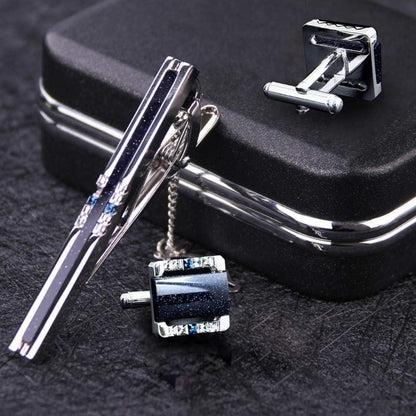 Galaxy Manschettenknöpfe & Krawattenklammer Set für Herren