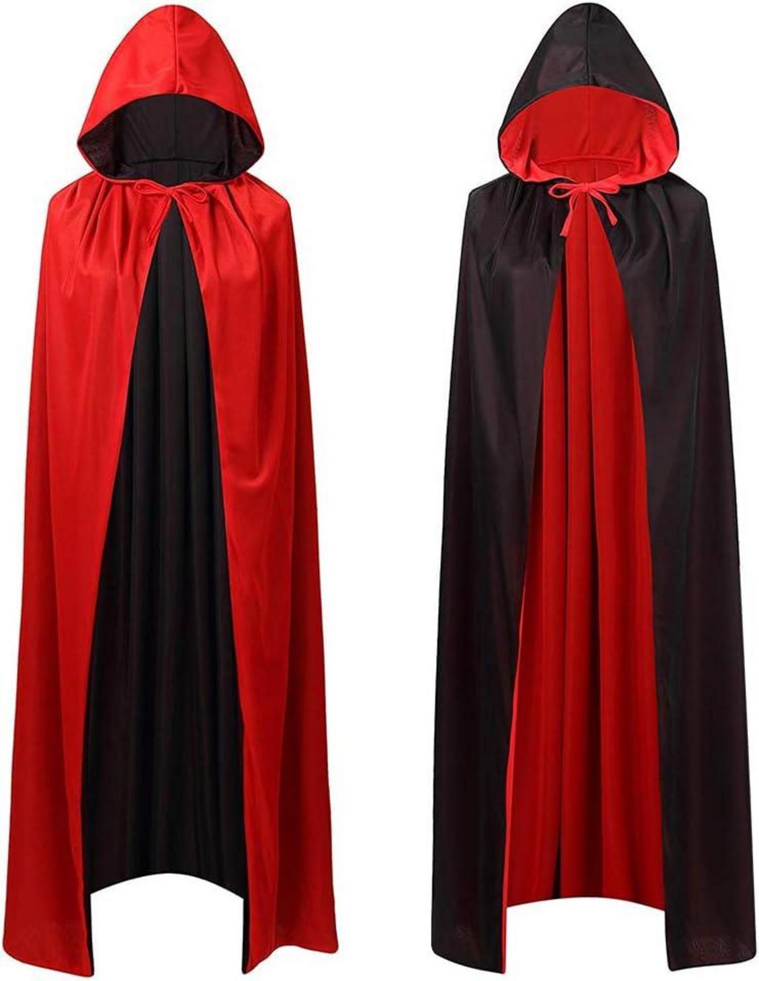 Vampir Umhang Schwarz Rot Doppelseitig Erwachsene Halloween Kostüm