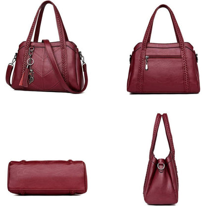 Damen Hobo Schultertasche aus PU-Leder mit Reißverschluss