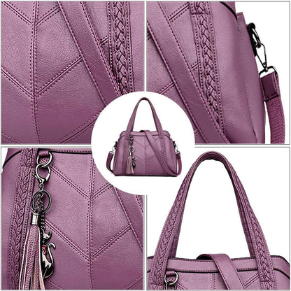 Damen Hobo Schultertasche aus PU-Leder mit Reißverschluss