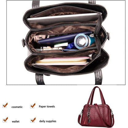 Damen Hobo Schultertasche aus PU-Leder mit Reißverschluss