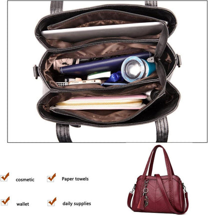 Damen Hobo Schultertasche aus PU-Leder mit Schultergurt