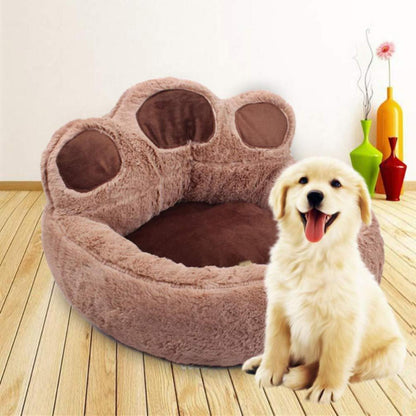 Bärentatze Hundebett abnehmbar – Kaffeebraun, L (73x80cm)