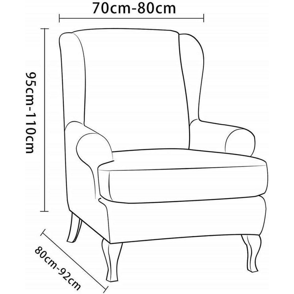Ohrensesselüberzug 2-teilig Jacquard – Sandfarben