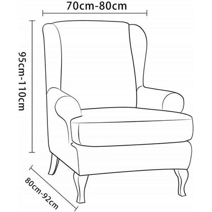 Ohrensesselüberzug 2-teilig Jacquard – Sandfarben