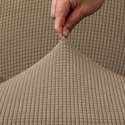 Ohrensesselüberzug 2-teilig Jacquard – Sandfarben