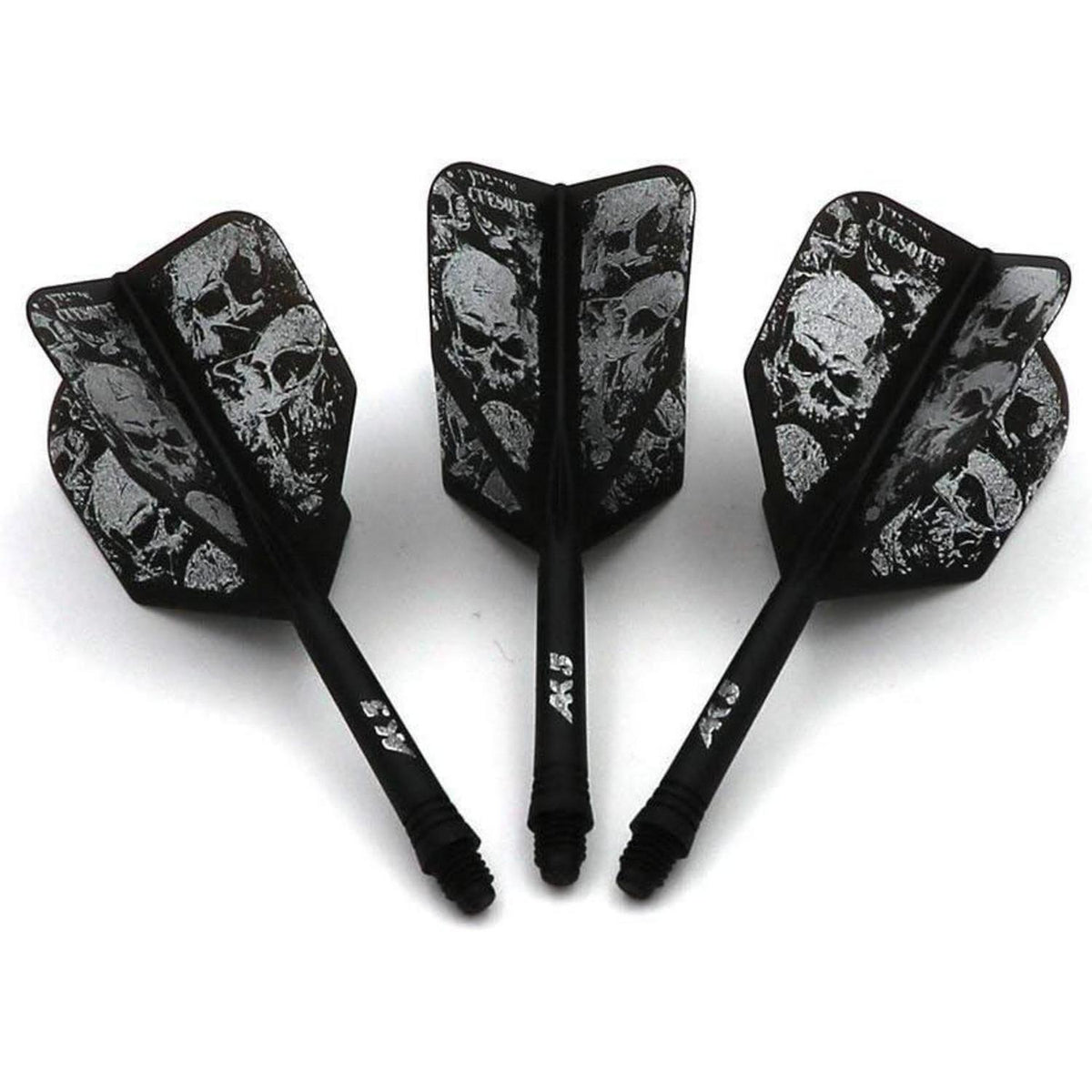 Personalisierte Dart Schäfte & Flights Set – Schwarz Schädel S