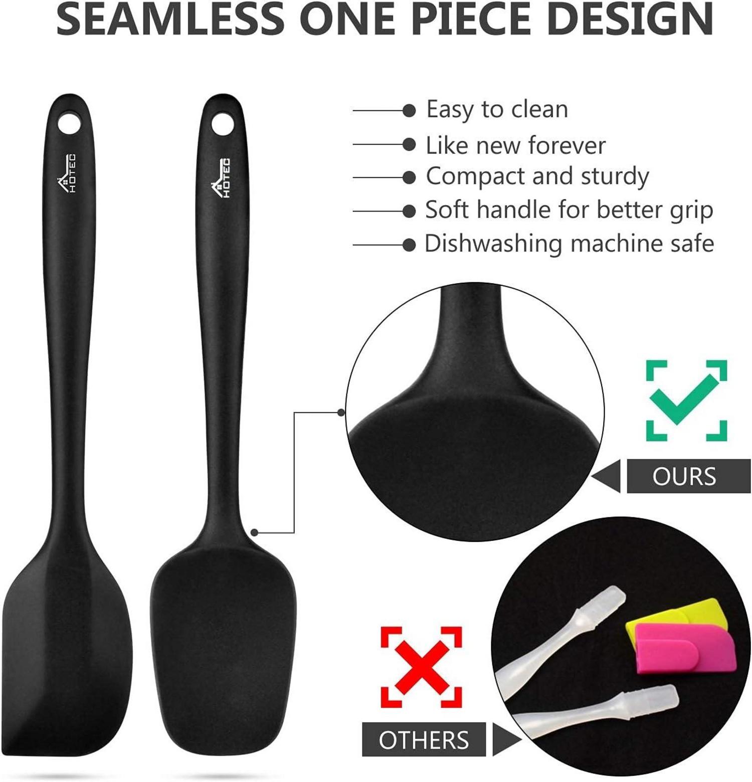 Silikon Spatel Set Küchenutensilien Backen Kochen Mischen Schwarz