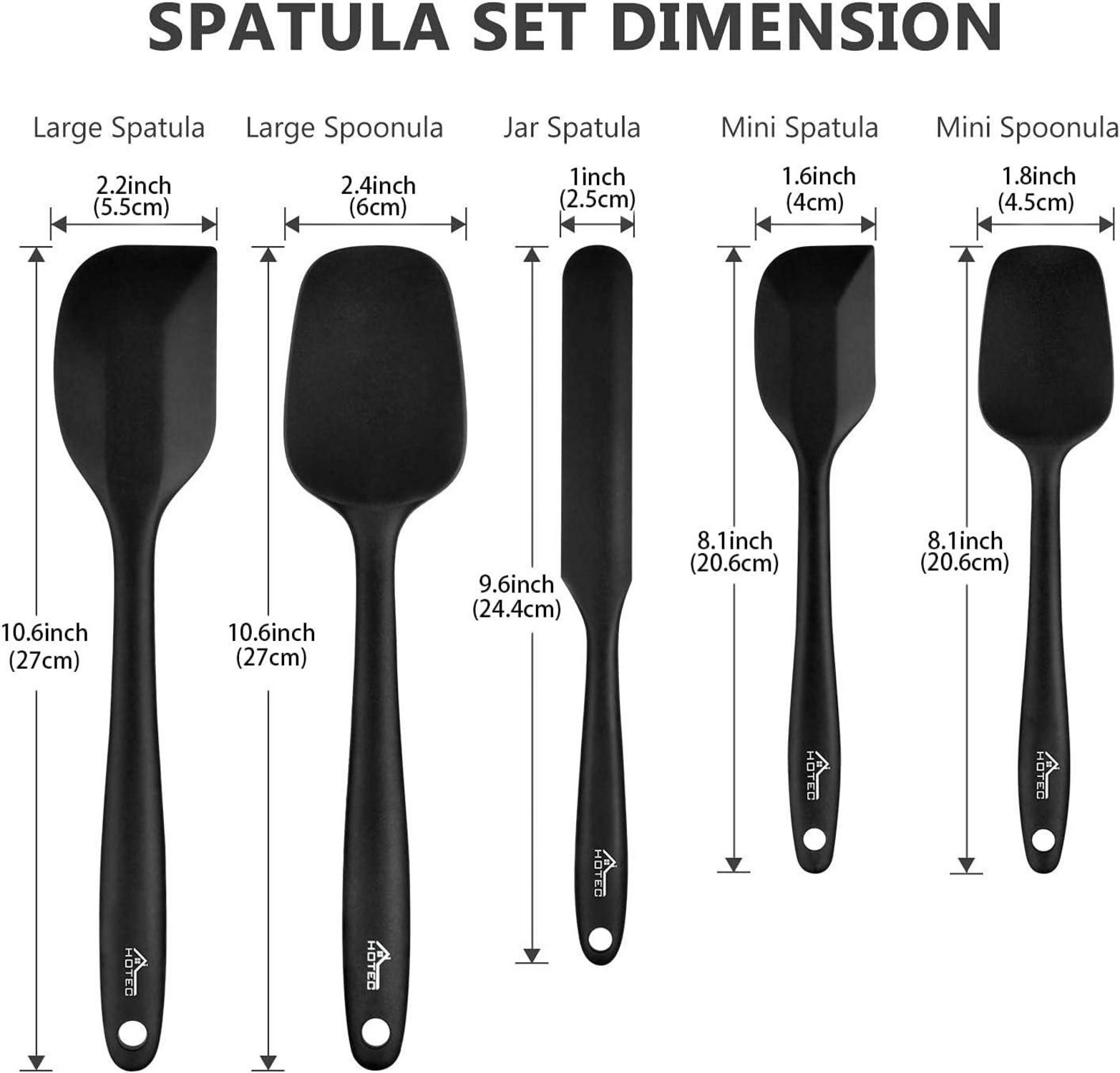 Silikon Spatel Set Küchenutensilien Backen Kochen Mischen Schwarz