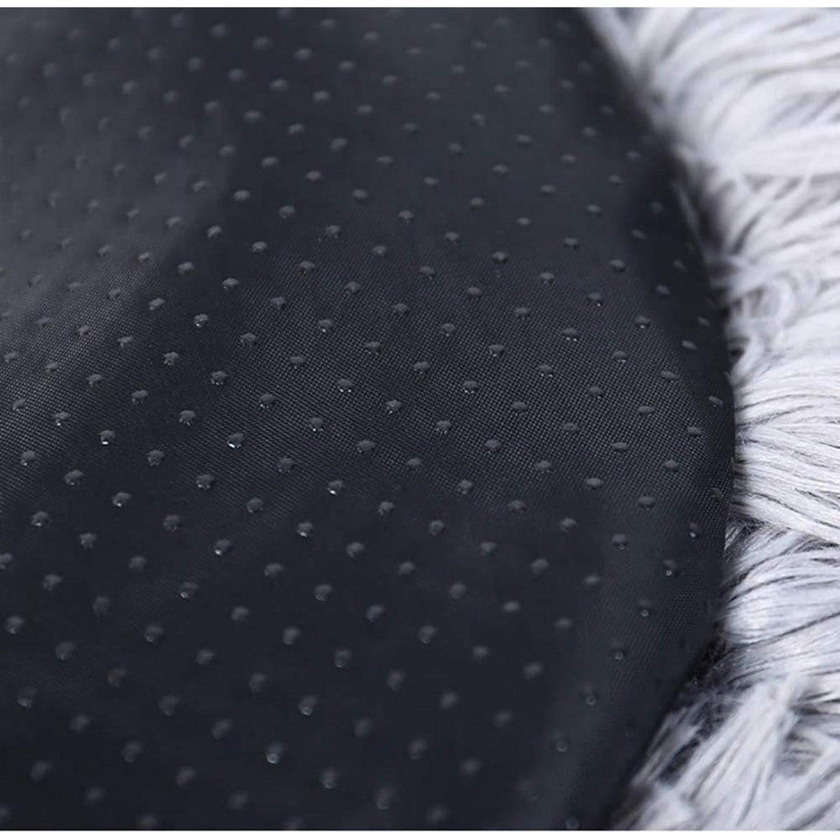 Rundes Hundebett Deluxe Plüsch XXL 120cm Grau