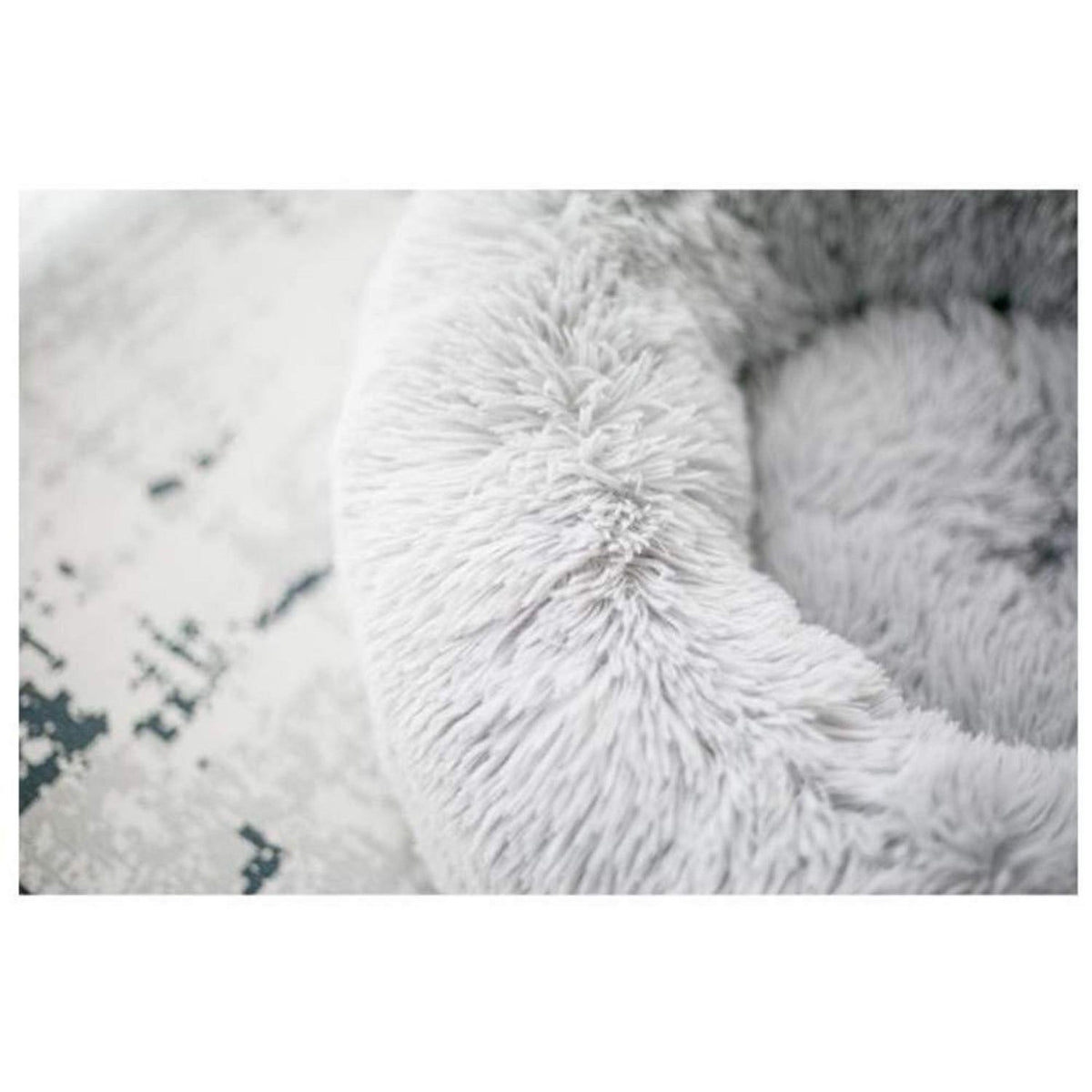 Rundes Hundebett Deluxe Plüsch XXL 120cm Grau