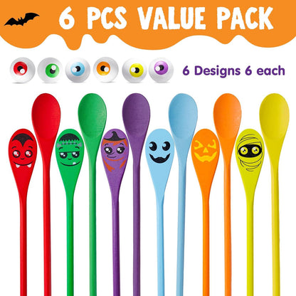 JOYIN Halloween-Ei- und Löffel-Rennspielset, 6er Pack