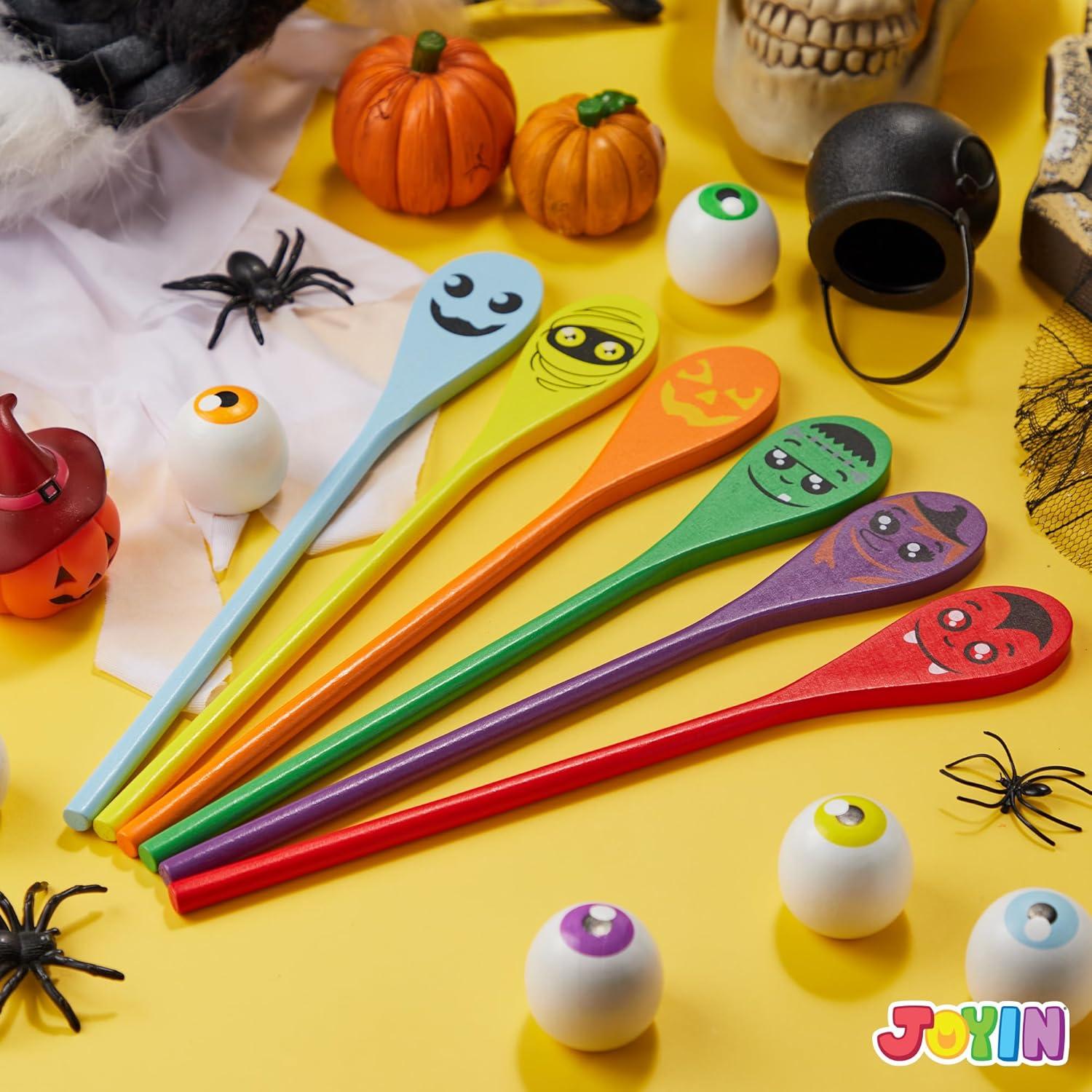 Halloween Ei Löffel Rennspielset 6 Augäpfel Erwachsene Kinder Outdoor
