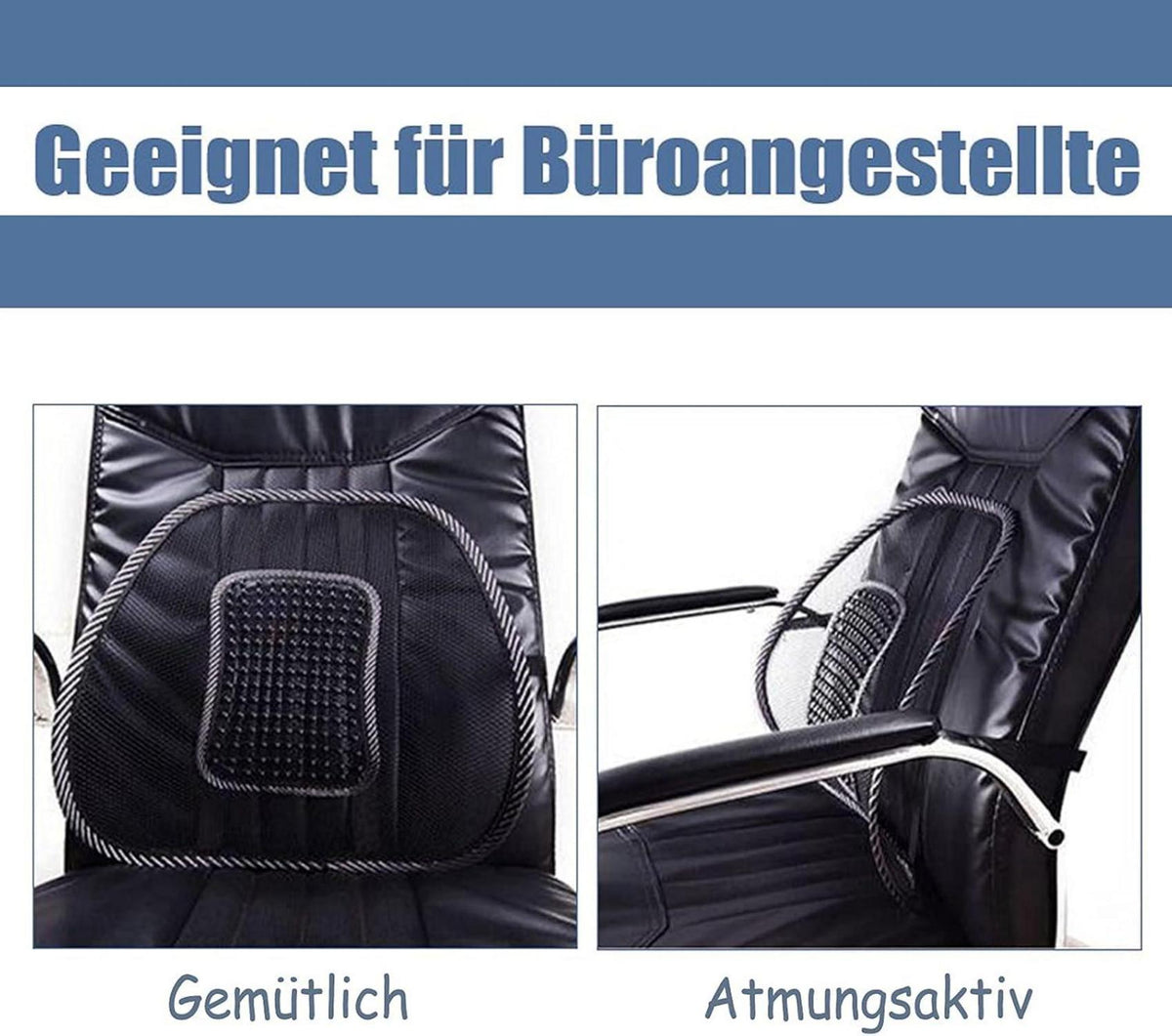 Lordosenstütze mit Massageperlen für Auto Büro Rollstuhl