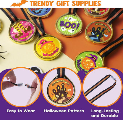 JOYIN Halloween Medaillentrophäen und Trophäenbänder 24 Stück