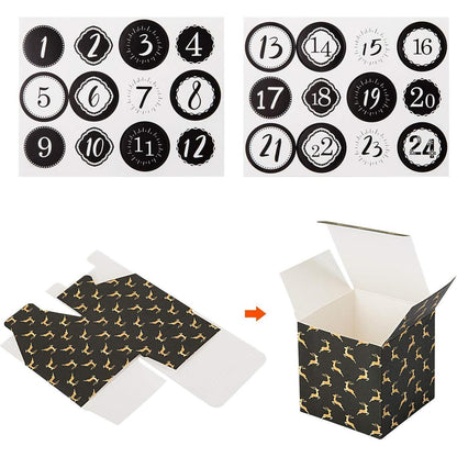 Adventskalender zum Befüllen 24 Boxen Schwarz