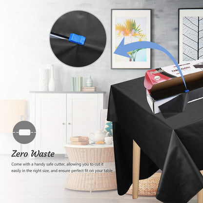 Wasserdichte Einweg Tischdecke Rolle 137x274cm 12er Set Schwarz