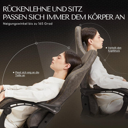 Dowinx Gaming Stuhl Bürostuhl mit Massage Lendenwirbelstütze