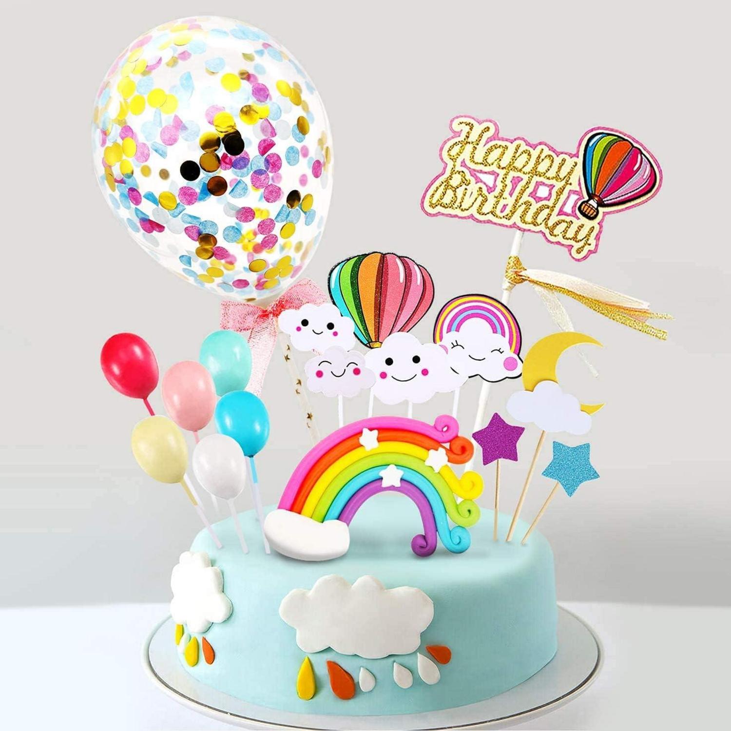 Kuchendeko Happy Birthday Tortendeko Geburtstag Cake Topper Regenbogen