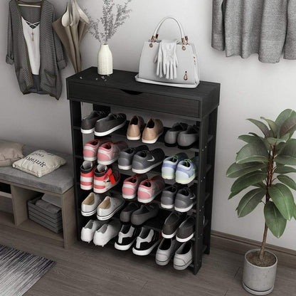 Holz Schuhregal 5 Ebenen – Schuhschrank für 20 Paar Schuhe