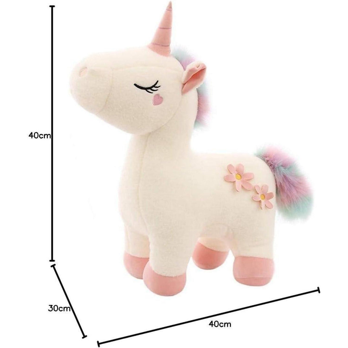 Kuscheliges Plüsch Einhorn 70cm - Weiches Stofftier mit bunter Mähne