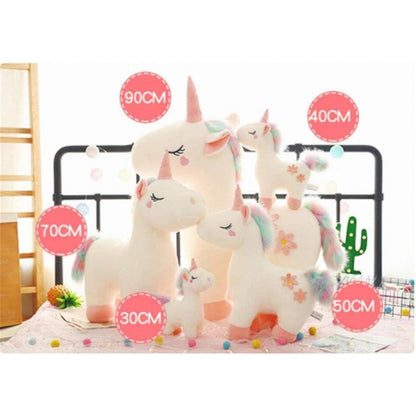 Kuscheliges Plüsch Einhorn 70cm - Weiches Stofftier mit bunter Mähne
