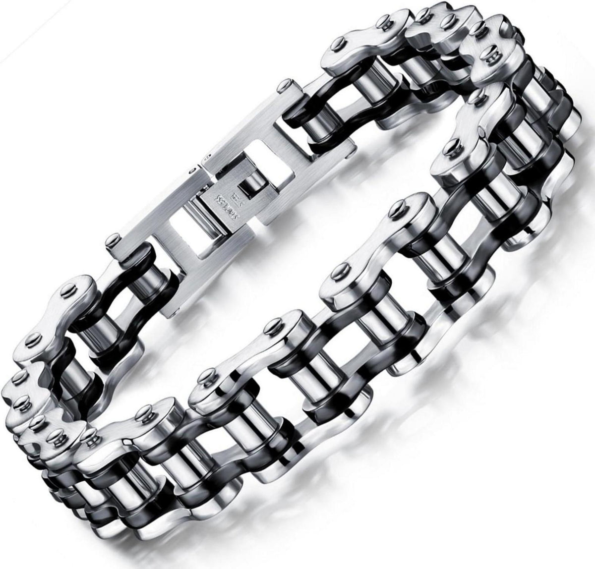 Edelstahl Armband Motorrad Biker Gliederkette Rock Band