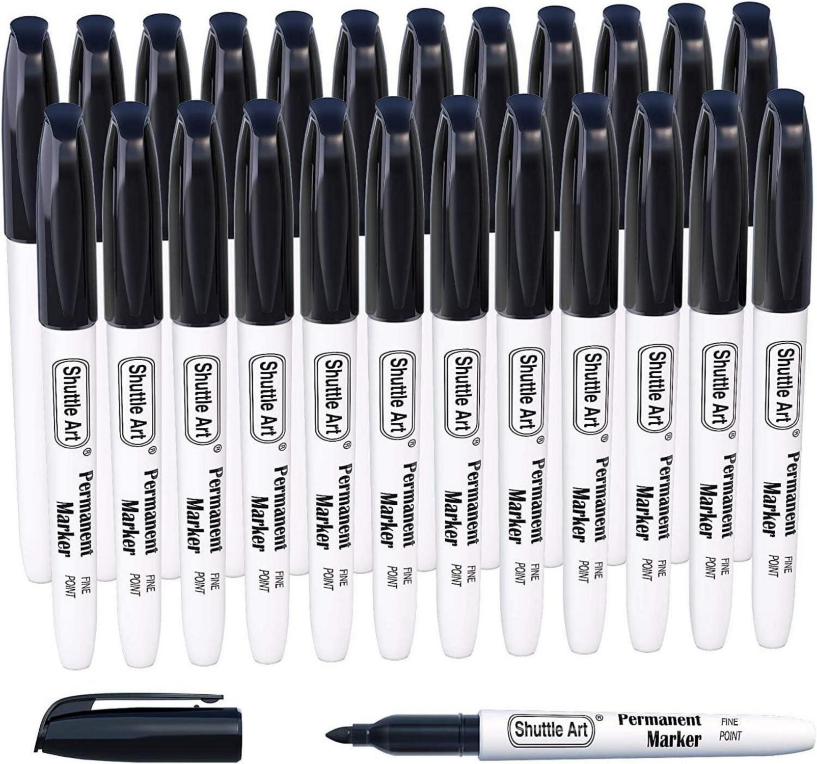 24 schwarze Shuttle Art Permanentmarker mit feiner Spitze, wasserfest