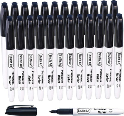 24 schwarze Shuttle Art Permanentmarker mit feiner Spitze, wasserfest