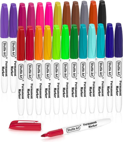 24 Permanent Marker Shuttle Art feine Spitze bunt wasserfest