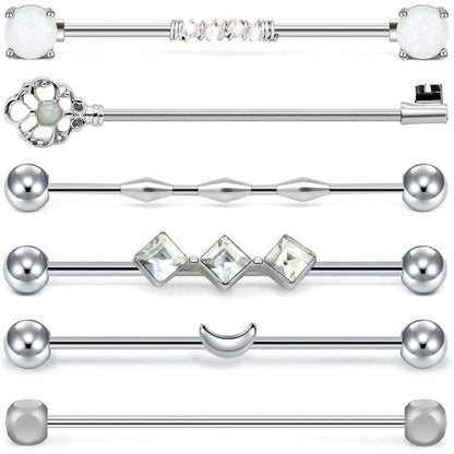 Industrielle Piercings Barbell Set 14 Gauge Stab 38mm