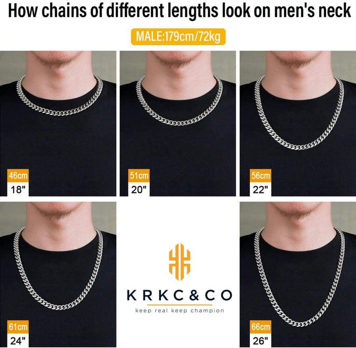 Herren Panzerkette 10/12/14mm Gold/Weißgold beschichtet Cuban Link Chain 45.7cm