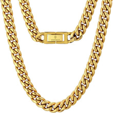 Panzerkette Herren Halskette 10/12/14mm Gold Cuban Link Chain
