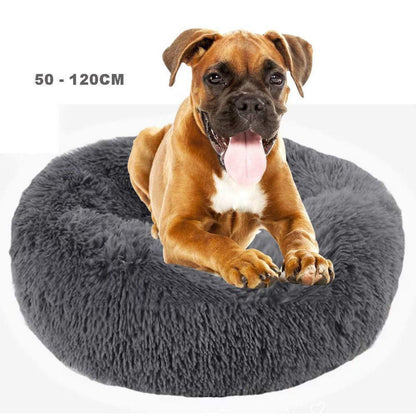 Flauschiges Haustierbett Donut – Hundekissen 120cm Darkgray