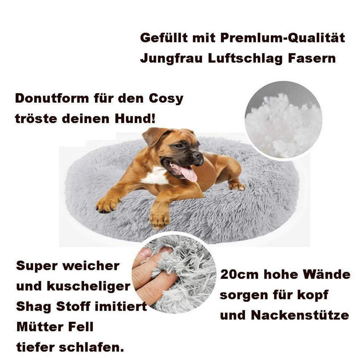 Deluxe Haustierbett Donut Cuddler – Braun, 120cm