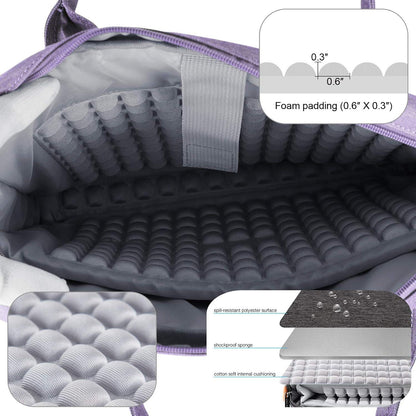 Laptoptasche 15-15.6 Zoll violett mit Schulterriemen & Trolley-Gurt