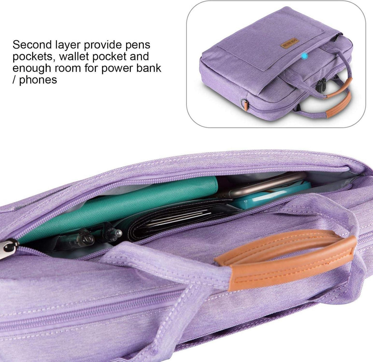Laptoptasche 15-15.6 Zoll Aktentasche Handtasche violett