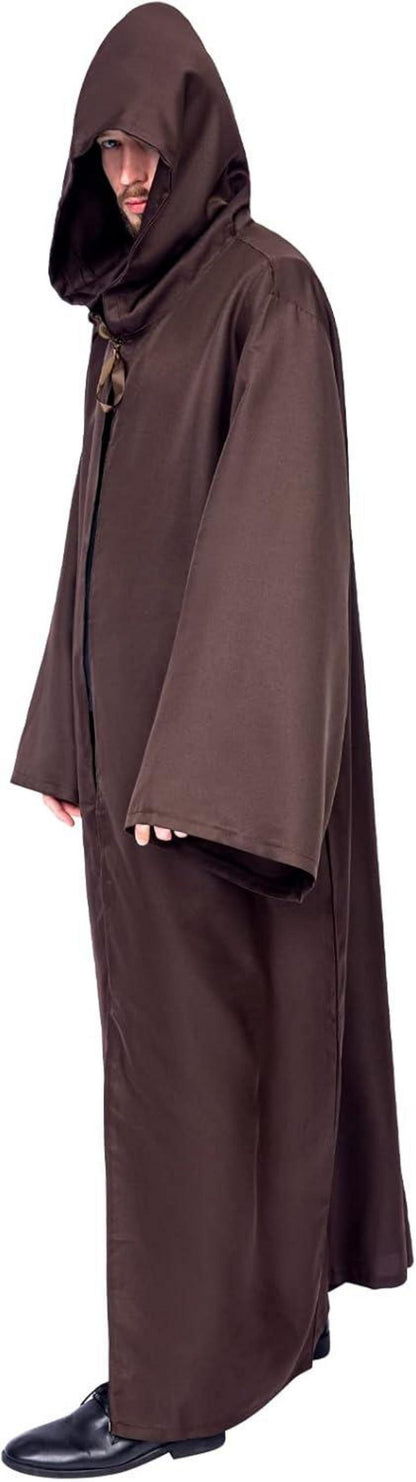 Umhang mit Kapuze Herren Robe Halloween Cape Gewand Karneval