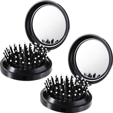 2er Pack Faltbare Haarbürsten mit Reise Spiegel Tasche Haarbürste Mini