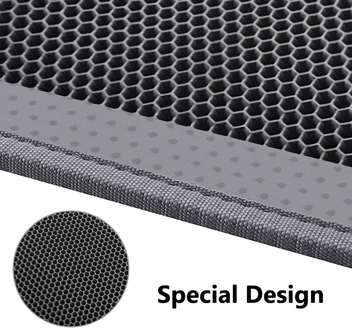 Katzenklo Matte Waben Design wasserdicht grau 61x38 cm