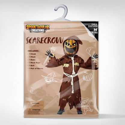 Spooktacular Creations Gruseliges Vogelscheuche Kürbis Bobble Kopf