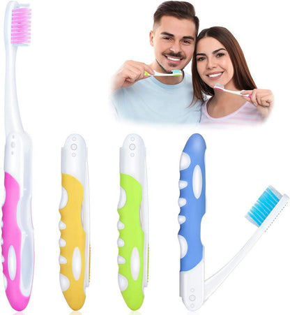 4er Pack Klappbare Weiche Reisezahnbürsten für Empfindliches