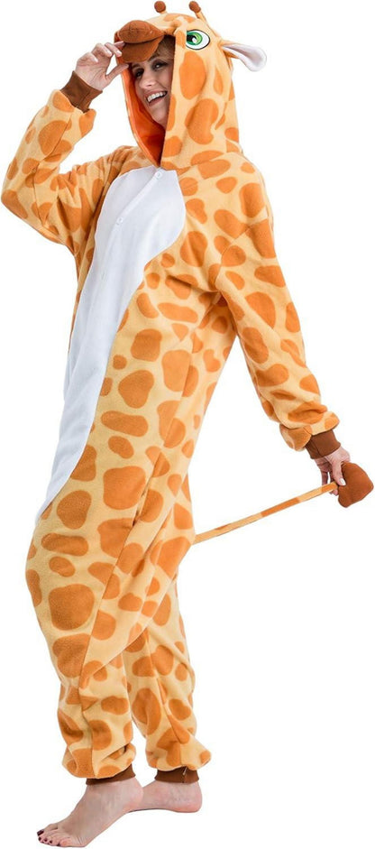 Plüsch Giraffe Tier Kostüm Jumpsuit XL Orange Halloween Karneval