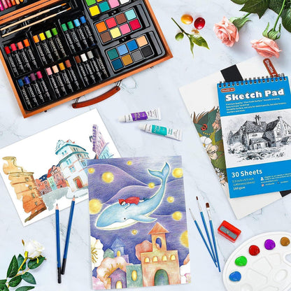 Shuttle Art 118-teiliges Malset für Kinder und Erwachsene, Malkoffer mit Acrylfarben, Buntstift, Ölpastellkreide, Aquarellfarben