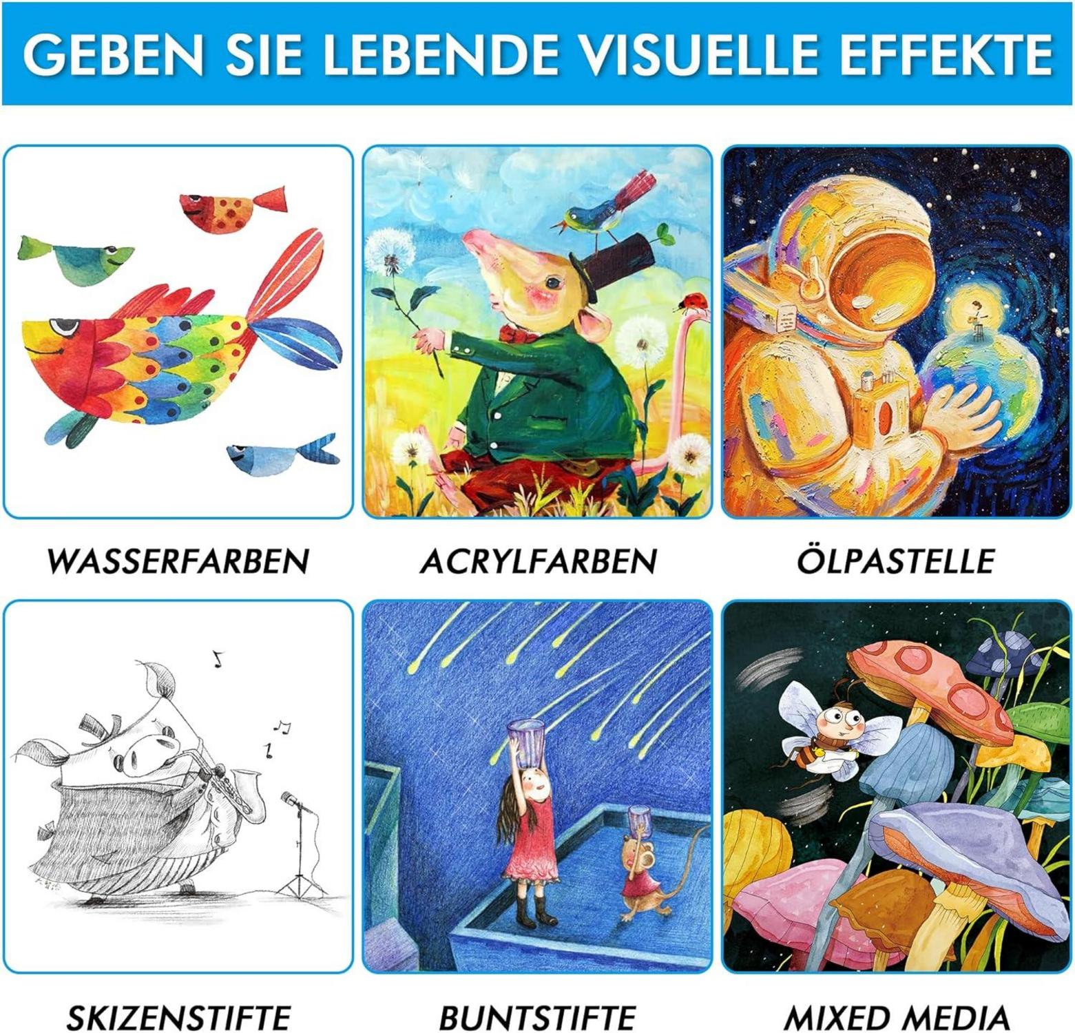 Malset 118-teilig, Shuttle Art Deluxe Malkoffer mit Acryl- und Aquarellfarben