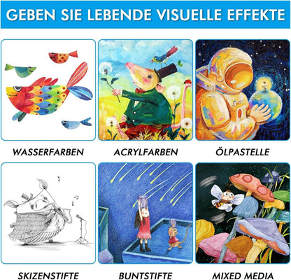 Malset 118-teilig, Shuttle Art Deluxe Malkoffer mit Acryl- und Aquarellfarben