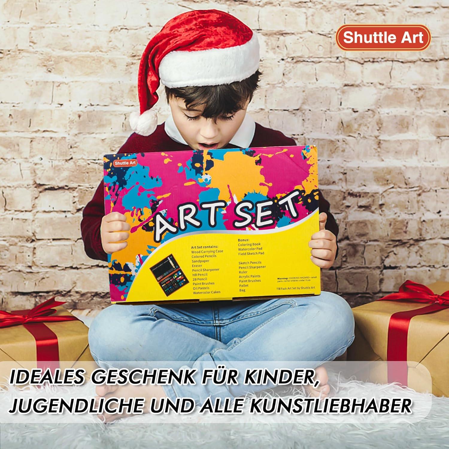 Malset 118-teilig, Shuttle Art Deluxe Malkoffer mit Acryl- und Aquarellfarben