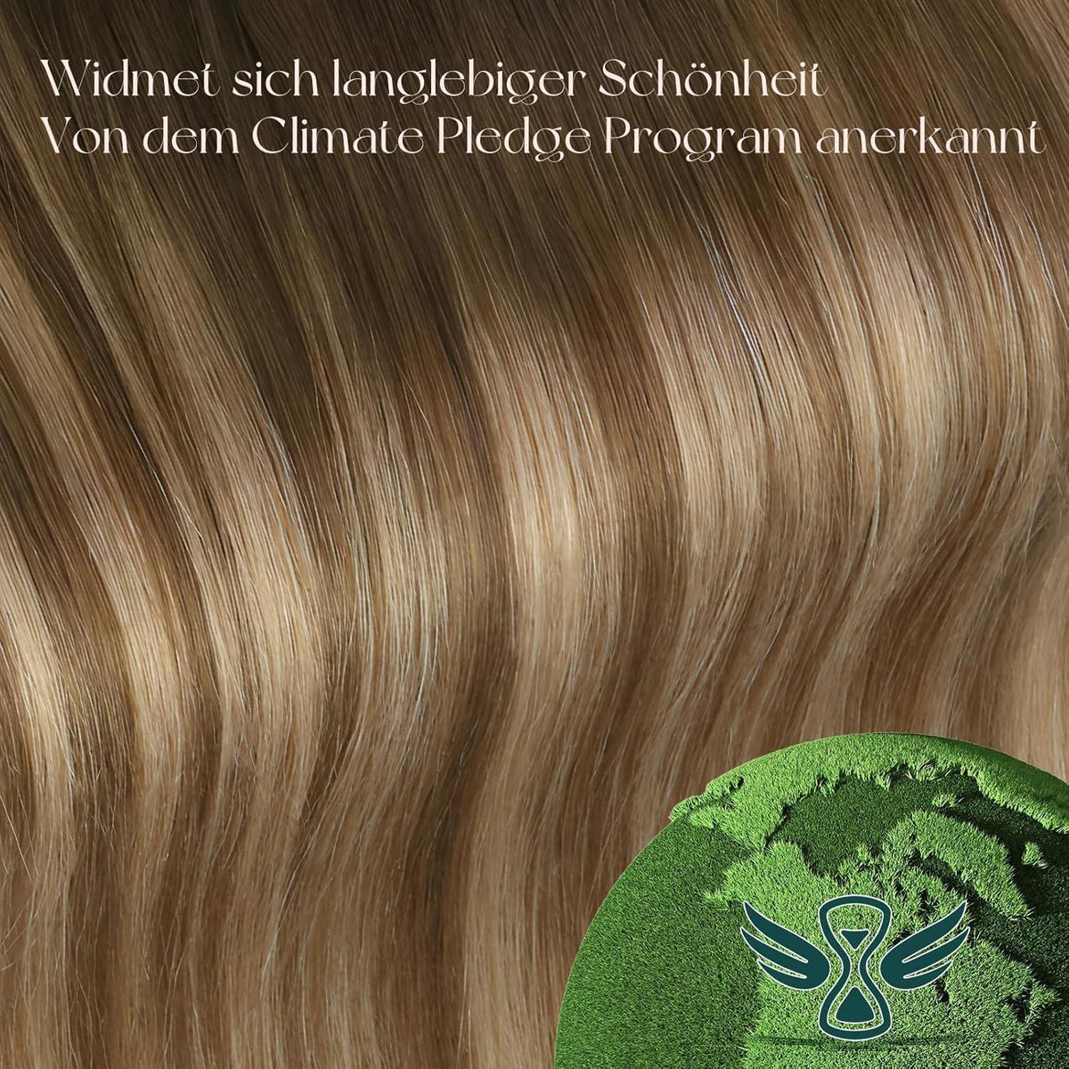 Clip-In Haarverlängerung Ombre Braun Blond Echthaar 55cm