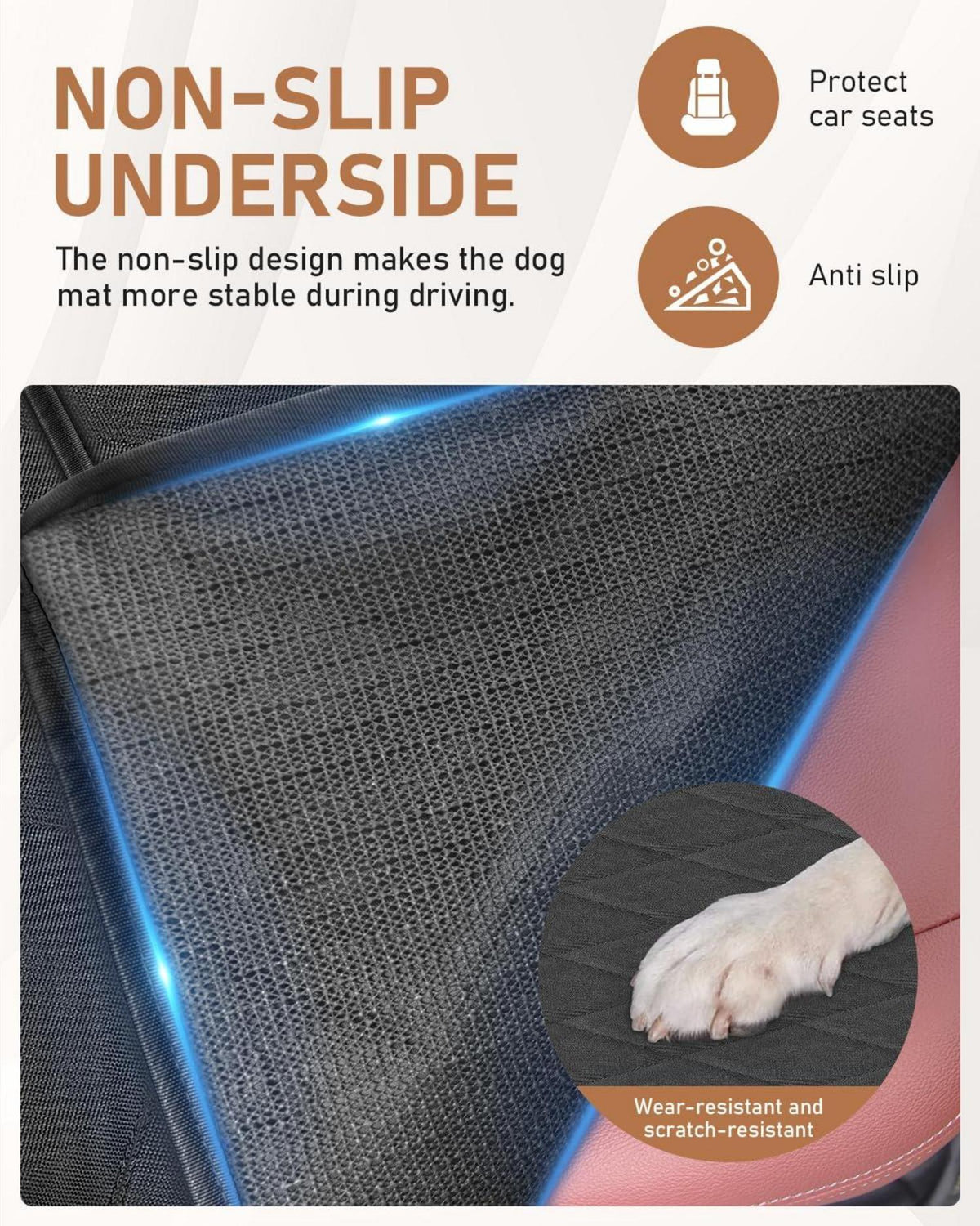 Hundedecke Auto Rückbank Schwarz Wasserdicht Kratzfest 137x147 cm